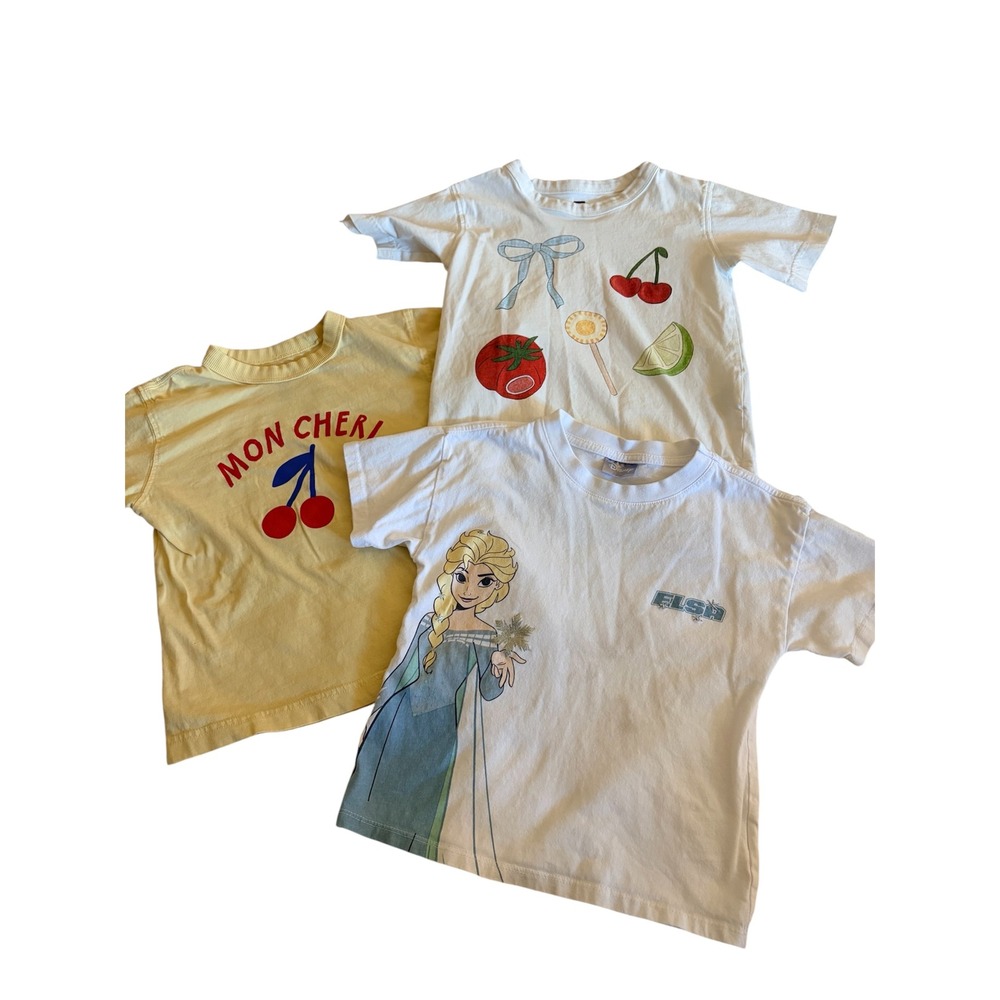 Cotton On Kids Girl's Graphic T-Shirts Set of 3, Size 5